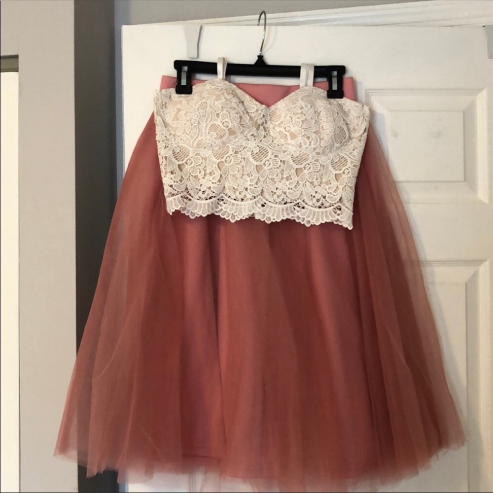 Tulle skirt and crop top